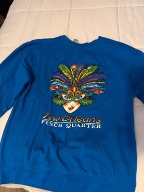 New Orleans French Quarter Blue Kids Graphic Long-Sleeve Tee